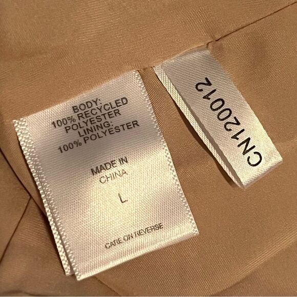 Happy x Nature Boho Dress Size Large Neutral Floral Smocked Bust Ruffle Flutter - Picture 8 of 8